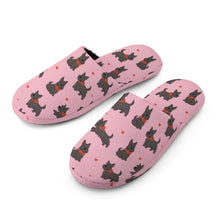 Load image into Gallery viewer, Scottie Dog Love Parade Women's Cotton Mop Slippers-Footwear-Accessories, Dog Mom Gifts, Scottish Terrier, Slippers-16