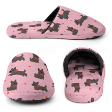 Load image into Gallery viewer, Scottie Dog Love Parade Women's Cotton Mop Slippers-Footwear-Accessories, Dog Mom Gifts, Scottish Terrier, Slippers-17