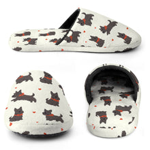 Load image into Gallery viewer, Scottie Dog Love Parade Women's Cotton Mop Slippers-Footwear-Accessories, Dog Mom Gifts, Scottish Terrier, Slippers-14