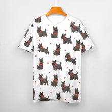 Load image into Gallery viewer, Scottie Dog Love Parade Women&#39;s Cotton T-Shirt-Apparel-Apparel, Dog Mom Gifts, Scottish Terrier, Shirt-13