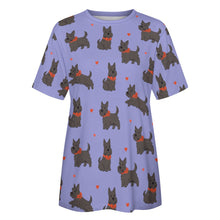 Load image into Gallery viewer, Scottie Dog Love Parade Women&#39;s Cotton T-Shirt-Apparel-Apparel, Dog Mom Gifts, Scottish Terrier, Shirt-32