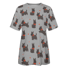 Load image into Gallery viewer, Scottie Dog Love Parade Women&#39;s Cotton T-Shirt-Apparel-Apparel, Dog Mom Gifts, Scottish Terrier, Shirt-35