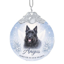 Load image into Gallery viewer, Scottie Dog Ornament - Angel Dog Memorial Design - Personalized with Photo and Name-Christmas Ornament-Christmas,Christmas Ornament,Personalize Artwork,Scottish Terrier-3