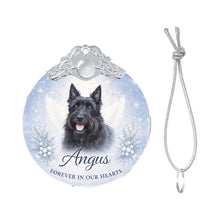 Load image into Gallery viewer, Scottie Dog Ornament - Angel Dog Memorial Design - Personalized with Photo and Name-Christmas Ornament-Christmas,Christmas Ornament,Personalize Artwork,Scottish Terrier-4