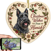Load image into Gallery viewer, Scottie Dog Ornament - Christmas Wishes Design - Personalized with Name-Christmas Ornament-Christmas,Personalize Artwork,Scottish Terrier-1