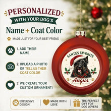 Load image into Gallery viewer, Scottie Dog Ornament - Classic Red Round Shape - Santa's Favourite Design - Personalized with Name-Christmas Ornament-Christmas,Personalize Artwork,Scottish Terrier-2
