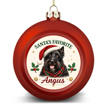 Load image into Gallery viewer, Scottie Dog Ornament - Classic Red Round Shape - Santa's Favourite Design - Personalized with Name-Christmas Ornament-Christmas,Personalize Artwork,Scottish Terrier-4