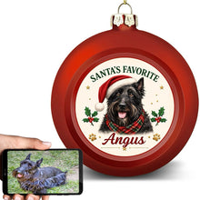 Load image into Gallery viewer, Scottie Dog Ornament - Classic Red Round Shape - Santa's Favourite Design - Personalized with Name-Christmas Ornament-Christmas,Personalize Artwork,Scottish Terrier-1