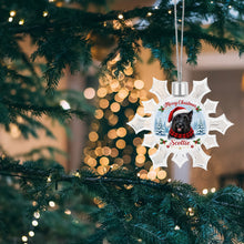 Load image into Gallery viewer, Scottie Dog Ornament - Personalized Snowflake Shaped Christmas Snow Globe Design - with Name-Christmas Ornament-Christmas,Personalize Artwork,Scottish Terrier-3