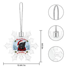 Load image into Gallery viewer, Scottie Dog Ornament - Personalized Snowflake Shaped Christmas Snow Globe Design - with Name-Christmas Ornament-Christmas,Personalize Artwork,Scottish Terrier-5
