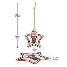 Load image into Gallery viewer, Scottie Dog Ornament - Personalized Star Shaped Christmas Folk-Art Design-Christmas Ornament-Christmas,Personalize Artwork,Scottish Terrier-4