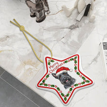 Load image into Gallery viewer, Scottie Dog Ornament - Personalized Star Shaped Christmas Folk-Art Design-Christmas Ornament-Christmas,Personalize Artwork,Scottish Terrier-5