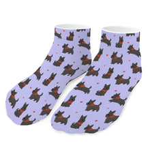 Load image into Gallery viewer, Scottie Dog Socks - Ankle Length - Scottie Dog Love Parade-Accessories-Accessories,Dog Dad Gifts,Scottish Terrier,Socks-Lavender-One size-6