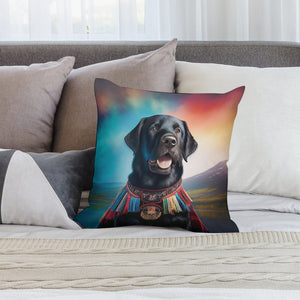 Scottish Heritage Black Labrador Plush Pillow Case-Cushion Cover-Black Labrador, Dog Dad Gifts, Dog Mom Gifts, Home Decor, Pillows-2