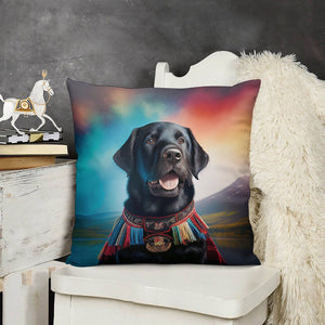 Scottish Heritage Black Labrador Plush Pillow Case-Cushion Cover-Black Labrador, Dog Dad Gifts, Dog Mom Gifts, Home Decor, Pillows-3