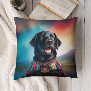 Scottish Heritage Black Labrador Plush Pillow Case-Cushion Cover-Black Labrador, Dog Dad Gifts, Dog Mom Gifts, Home Decor, Pillows-4