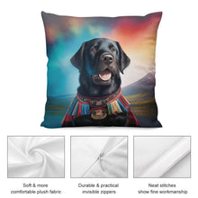 Load image into Gallery viewer, Scottish Heritage Black Labrador Plush Pillow Case-Cushion Cover-Black Labrador, Dog Dad Gifts, Dog Mom Gifts, Home Decor, Pillows-5