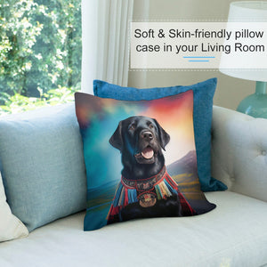 Scottish Heritage Black Labrador Plush Pillow Case-Cushion Cover-Black Labrador, Dog Dad Gifts, Dog Mom Gifts, Home Decor, Pillows-7