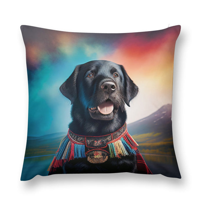 Scottish Heritage Black Labrador Plush Pillow Case-Cushion Cover-Black Labrador, Dog Dad Gifts, Dog Mom Gifts, Home Decor, Pillows-12 