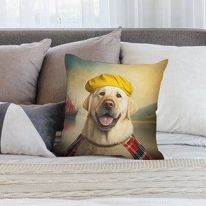 Scottish Immigrant Yellow Labrador Plush Pillow Case-Cushion Cover-Dog Dad Gifts, Dog Mom Gifts, Home Decor, Labrador, Pillows-2