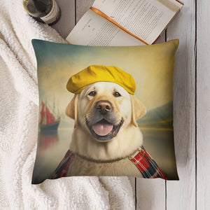 Scottish Immigrant Yellow Labrador Plush Pillow Case-Cushion Cover-Dog Dad Gifts, Dog Mom Gifts, Home Decor, Labrador, Pillows-4