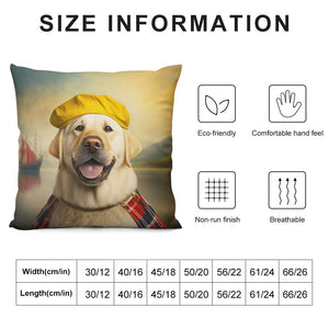 Scottish Immigrant Yellow Labrador Plush Pillow Case-Cushion Cover-Dog Dad Gifts, Dog Mom Gifts, Home Decor, Labrador, Pillows-6