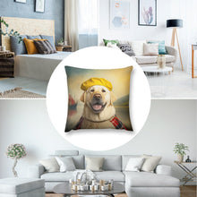 Load image into Gallery viewer, Scottish Immigrant Yellow Labrador Plush Pillow Case-Cushion Cover-Dog Dad Gifts, Dog Mom Gifts, Home Decor, Labrador, Pillows-8