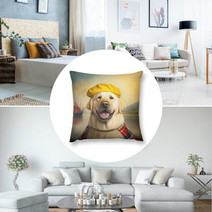 Scottish Immigrant Yellow Labrador Plush Pillow Case-Cushion Cover-Dog Dad Gifts, Dog Mom Gifts, Home Decor, Labrador, Pillows-8