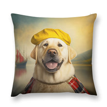 Load image into Gallery viewer, Scottish Immigrant Yellow Labrador Plush Pillow Case-Cushion Cover-Dog Dad Gifts, Dog Mom Gifts, Home Decor, Labrador, Pillows-12 &quot;×12 &quot;-1