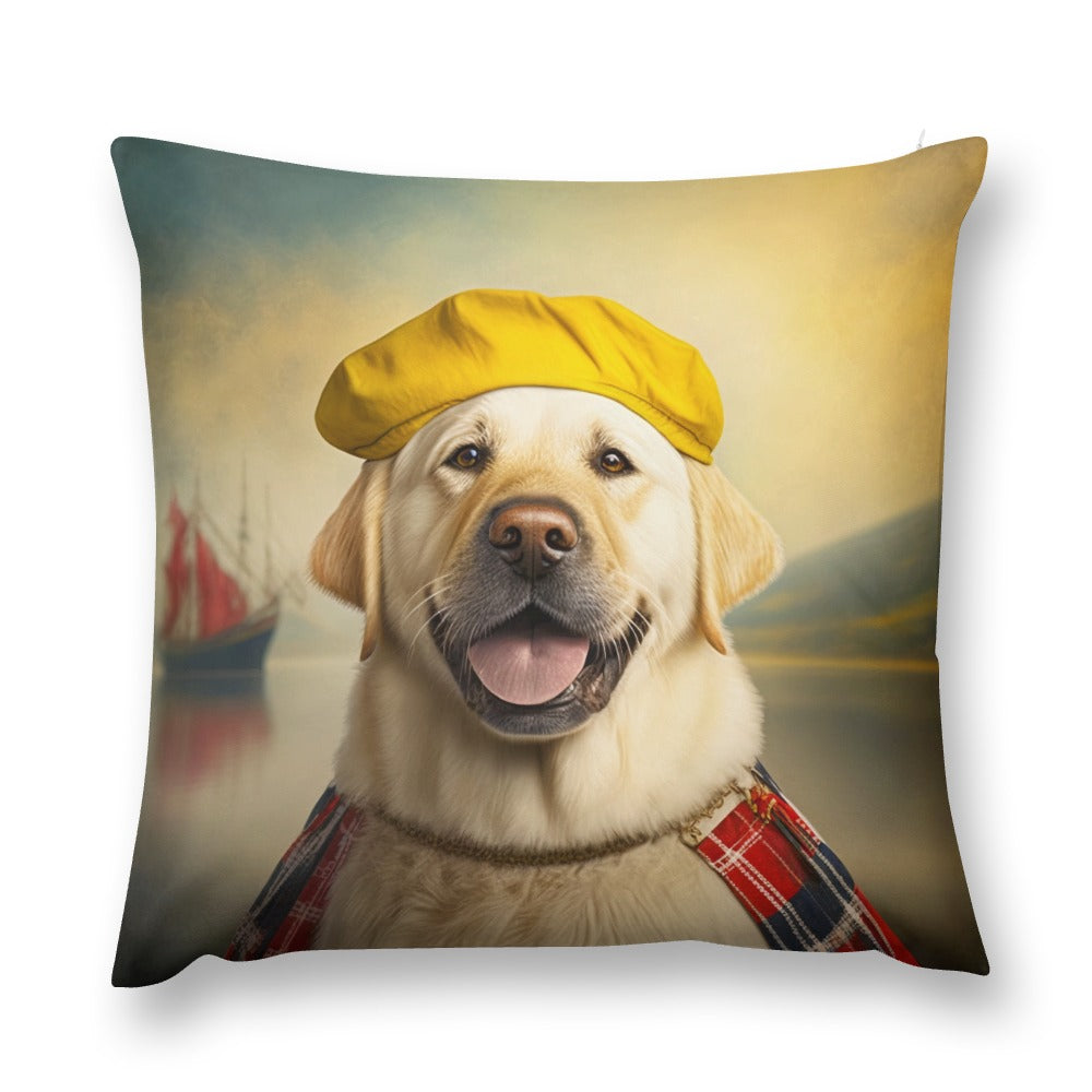 Scottish Immigrant Yellow Labrador Plush Pillow Case-Cushion Cover-Dog Dad Gifts, Dog Mom Gifts, Home Decor, Labrador, Pillows-12 