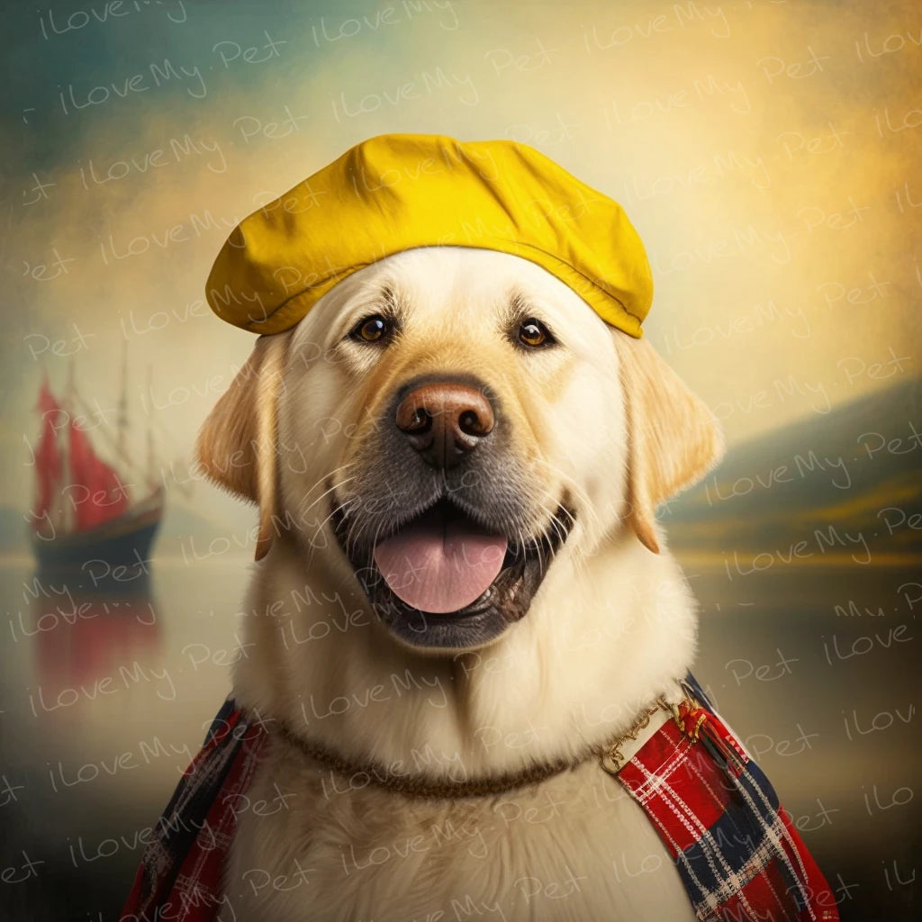 Scottish Immigrant Yellow Labrador Wall Art Poster-Art-Dog Art, Home Decor, Labrador, Poster-1