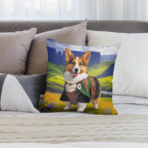 Scottish Serenade Corgi Plush Pillow Case-Corgi, Dog Dad Gifts, Dog Mom Gifts, Home Decor, Pillows-2