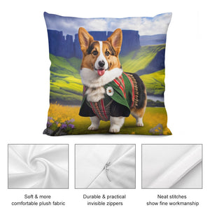Scottish Serenade Corgi Plush Pillow Case-Corgi, Dog Dad Gifts, Dog Mom Gifts, Home Decor, Pillows-6