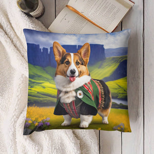 Scottish Serenade Corgi Plush Pillow Case-Corgi, Dog Dad Gifts, Dog Mom Gifts, Home Decor, Pillows-8