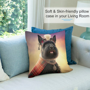 Scottish Sweetheart Scottie Dog Plush Pillow Case-Cushion Cover-Dog Dad Gifts, Dog Mom Gifts, Home Decor, Pillows, Scottish Terrier-3