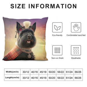 Scottish Sweetheart Scottie Dog Plush Pillow Case-Cushion Cover-Dog Dad Gifts, Dog Mom Gifts, Home Decor, Pillows, Scottish Terrier-12 "×12 "-White-1