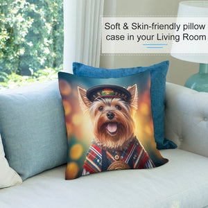 Scottish Sweetheart Yorkie Plush Pillow Case-Cushion Cover-Dog Dad Gifts, Dog Mom Gifts, Home Decor, Pillows, Yorkshire Terrier-6