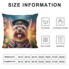 Load image into Gallery viewer, Scottish Sweetheart Yorkie Plush Pillow Case-Cushion Cover-Dog Dad Gifts, Dog Mom Gifts, Home Decor, Pillows, Yorkshire Terrier-12 &quot;×12 &quot;-White-1
