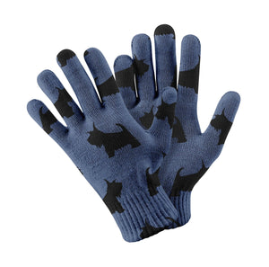 Scottish Terrier Elegance Touch Screen Gloves-Accessories-Accessories, Dog Dad Gifts, Dog Mom Gifts, Gloves, Scottish Terrier-Navy-3