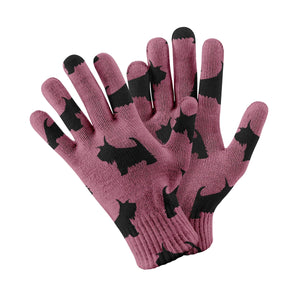 Scottish Terrier Elegance Touch Screen Gloves-Accessories-Accessories, Dog Dad Gifts, Dog Mom Gifts, Gloves, Scottish Terrier-Rose gold-2