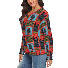 Load image into Gallery viewer, Scottish Terrier's Celebration Women's V-Neck Christmas Sweater-Apparel-Apparel,Christmas,Dog Mom Gifts,Scottish Terrier,Sweater,Sweatshirt-3