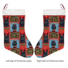 Load image into Gallery viewer, Scottish Terrier&#39;s Christmas Celebration Christmas Stocking-Christmas Ornament-Christmas, Home Decor, Scottish Terrier-26X42CM-White1-3