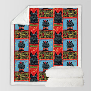 Scottish Terriers Christmas Celebration Soft Warm Fleece Blanket-Blanket-Blankets, Christmas, Dog Dad Gifts, Dog Mom Gifts, Home Decor, Scottish Terrier-10
