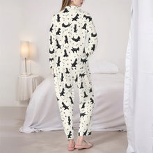 Load image into Gallery viewer, Scottish Terriers Pajamas for Women - XL Available - Black Scottish Terriers Doing Yoga-Pajamas-Apparel,Dog Mom Gifts,Pajamas,Schnauzer-4