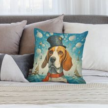 Load image into Gallery viewer, Seafaring Splendor Beagle Plush Pillow Case-Cushion Cover-Beagle, Dog Dad Gifts, Dog Mom Gifts, Home Decor, Pillows-2