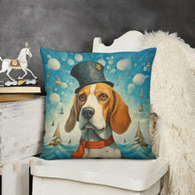Load image into Gallery viewer, Seafaring Splendor Beagle Plush Pillow Case-Cushion Cover-Beagle, Dog Dad Gifts, Dog Mom Gifts, Home Decor, Pillows-3
