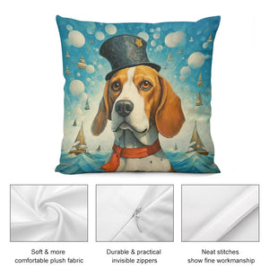 Seafaring Splendor Beagle Plush Pillow Case-Cushion Cover-Beagle, Dog Dad Gifts, Dog Mom Gifts, Home Decor, Pillows-5