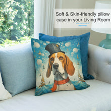 Load image into Gallery viewer, Seafaring Splendor Beagle Plush Pillow Case-Cushion Cover-Beagle, Dog Dad Gifts, Dog Mom Gifts, Home Decor, Pillows-7