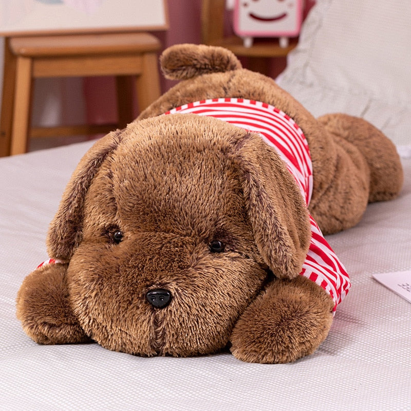Shaggy Goldendoodle Stuffed Animal Huggable Plush Toys-Home Decor-Doodle, Goldendoodle, Home Decor, Stuffed Animal-Small-Red-2
