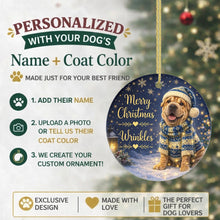 Load image into Gallery viewer, Shar Pei Christmas Ornament - Cozy Winter Pet Portrait Design - Personalize with Photo and Name-Christmas Ornament-Christmas,Christmas Ornament,Personalize Artwork-2